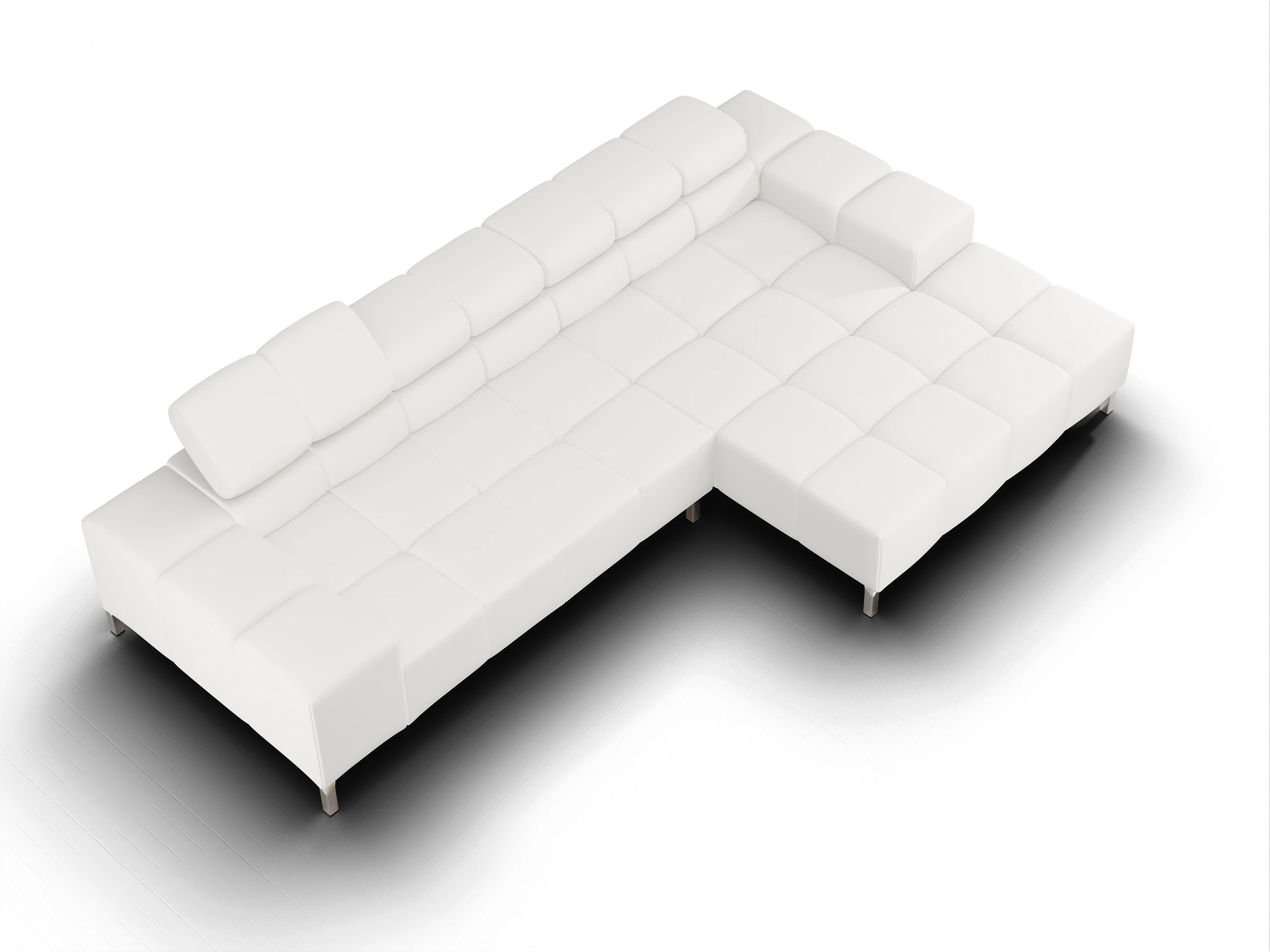 Ansicht des Produktes Wilo Ecksofa rechts Abschluss offen in Leder Weiss