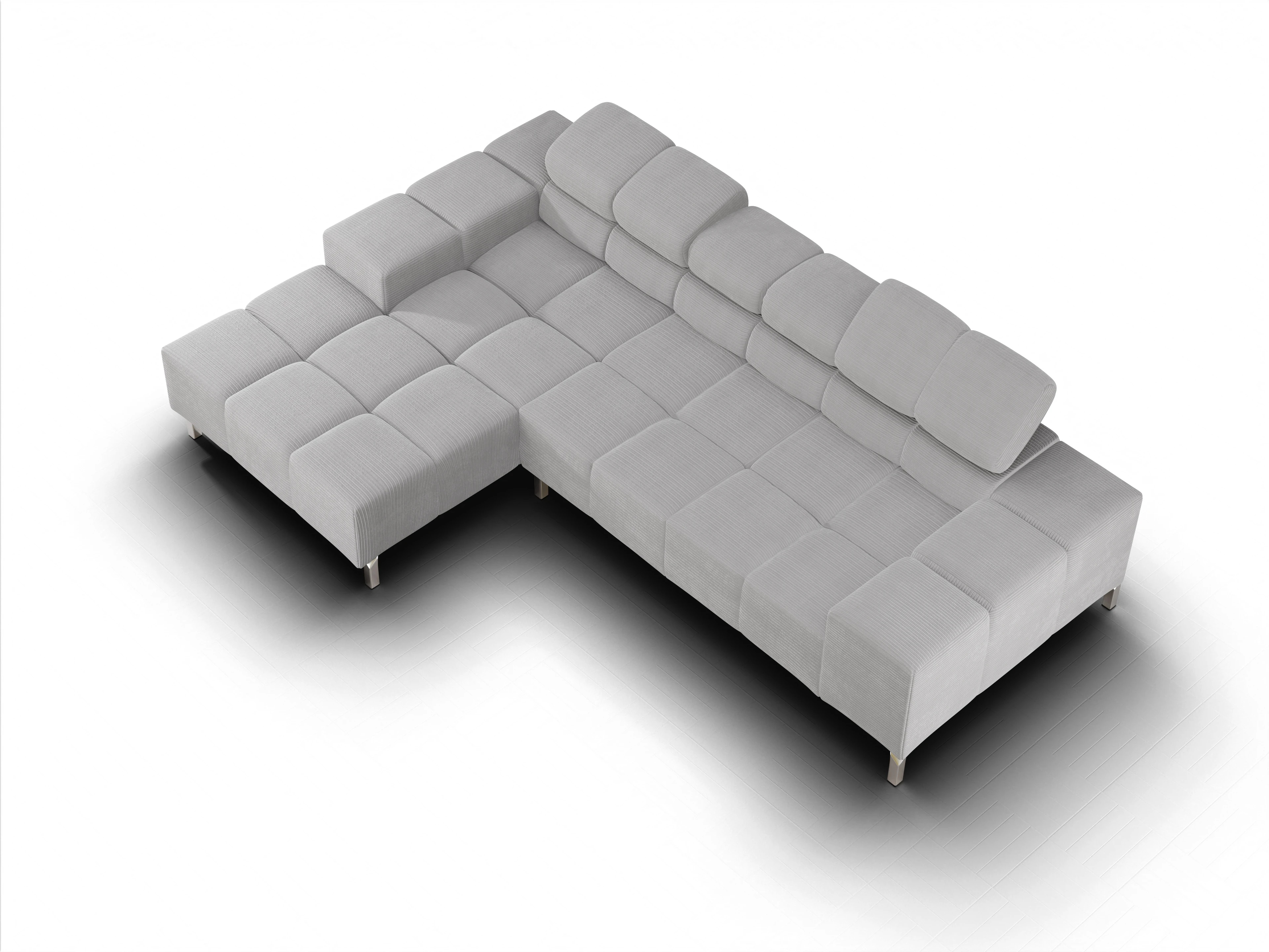 Ansicht des Produktes Wilo Ecksofa links Abschluss offen in Stoff Grau