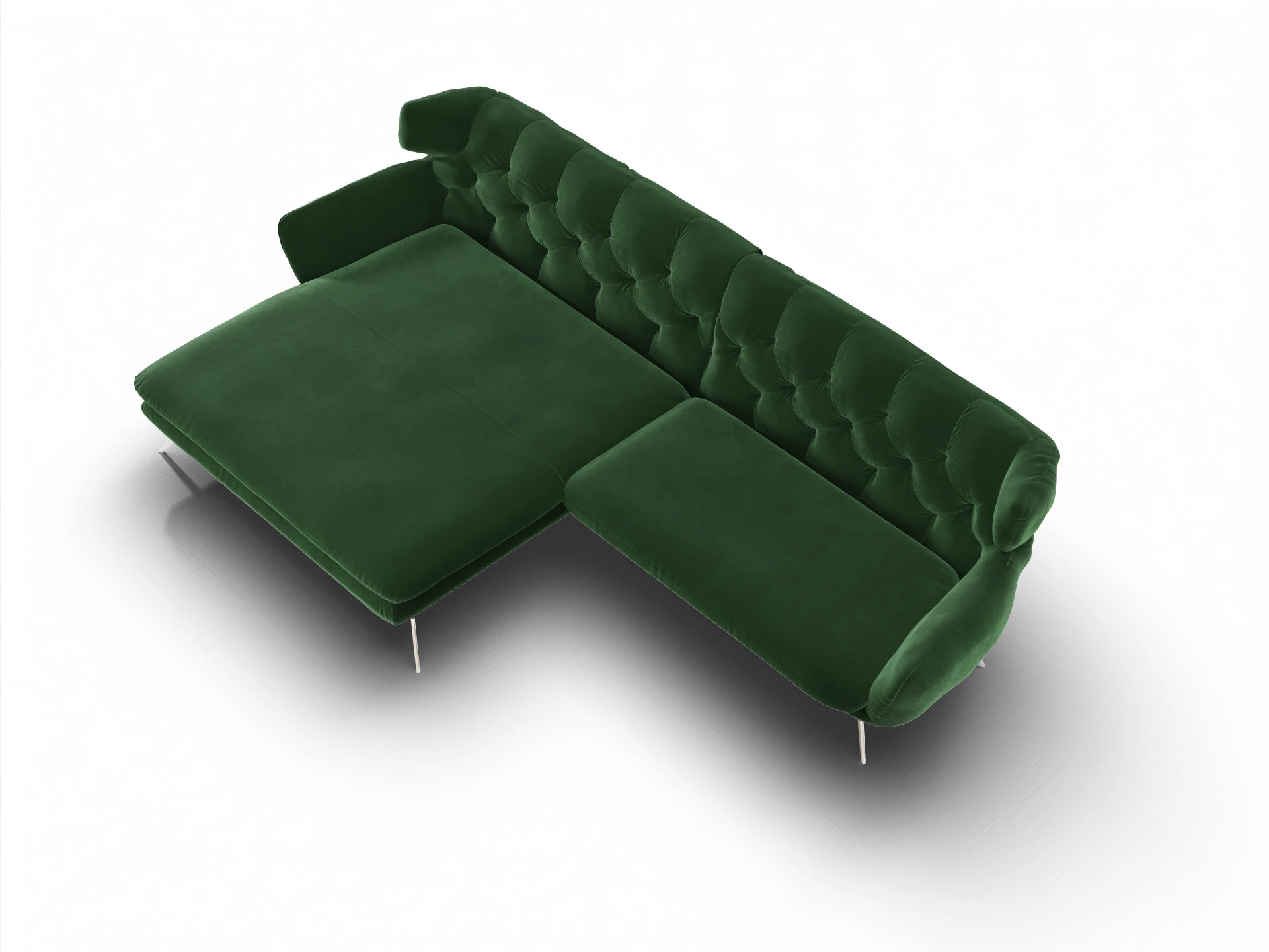 Ansicht des Produktes Seca Ecksofa links Abschluss offen in Stoff Grün