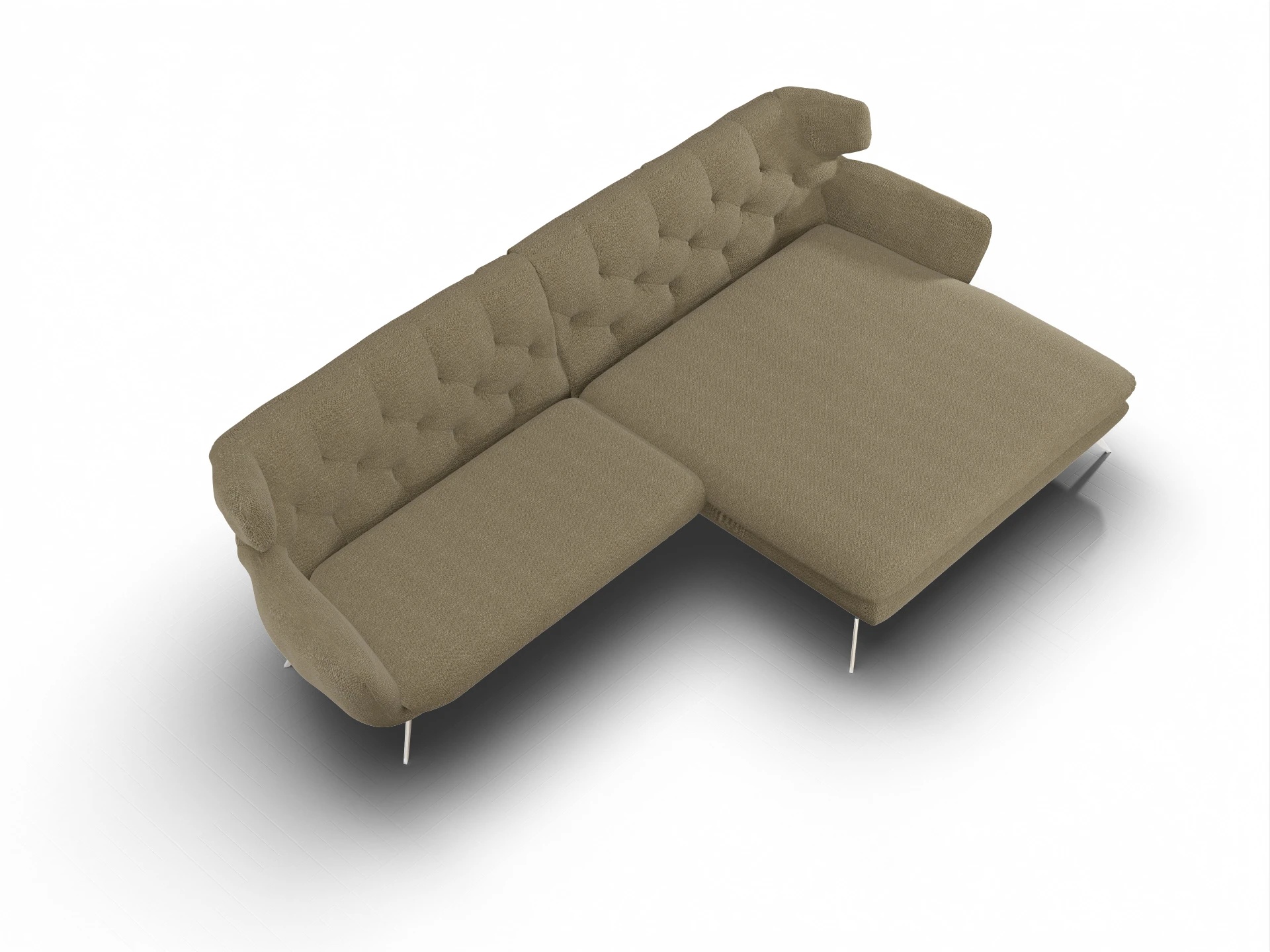 Ansicht des Produktes Seca Ecksofa rechts Abschluss offen in Stoff Beige