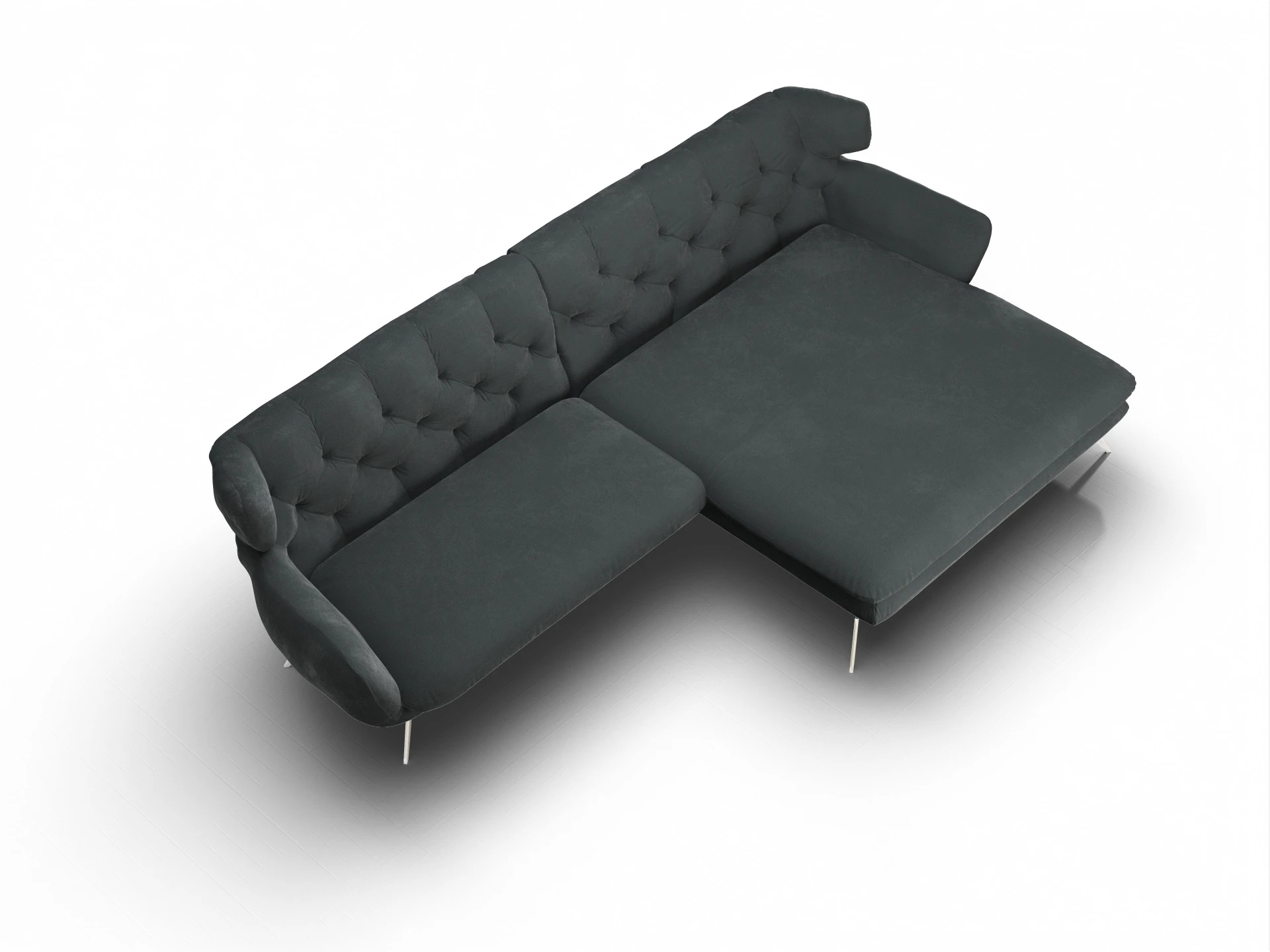 Ansicht des Produktes Seca Ecksofa rechts Abschluss offen in Stoff Grau