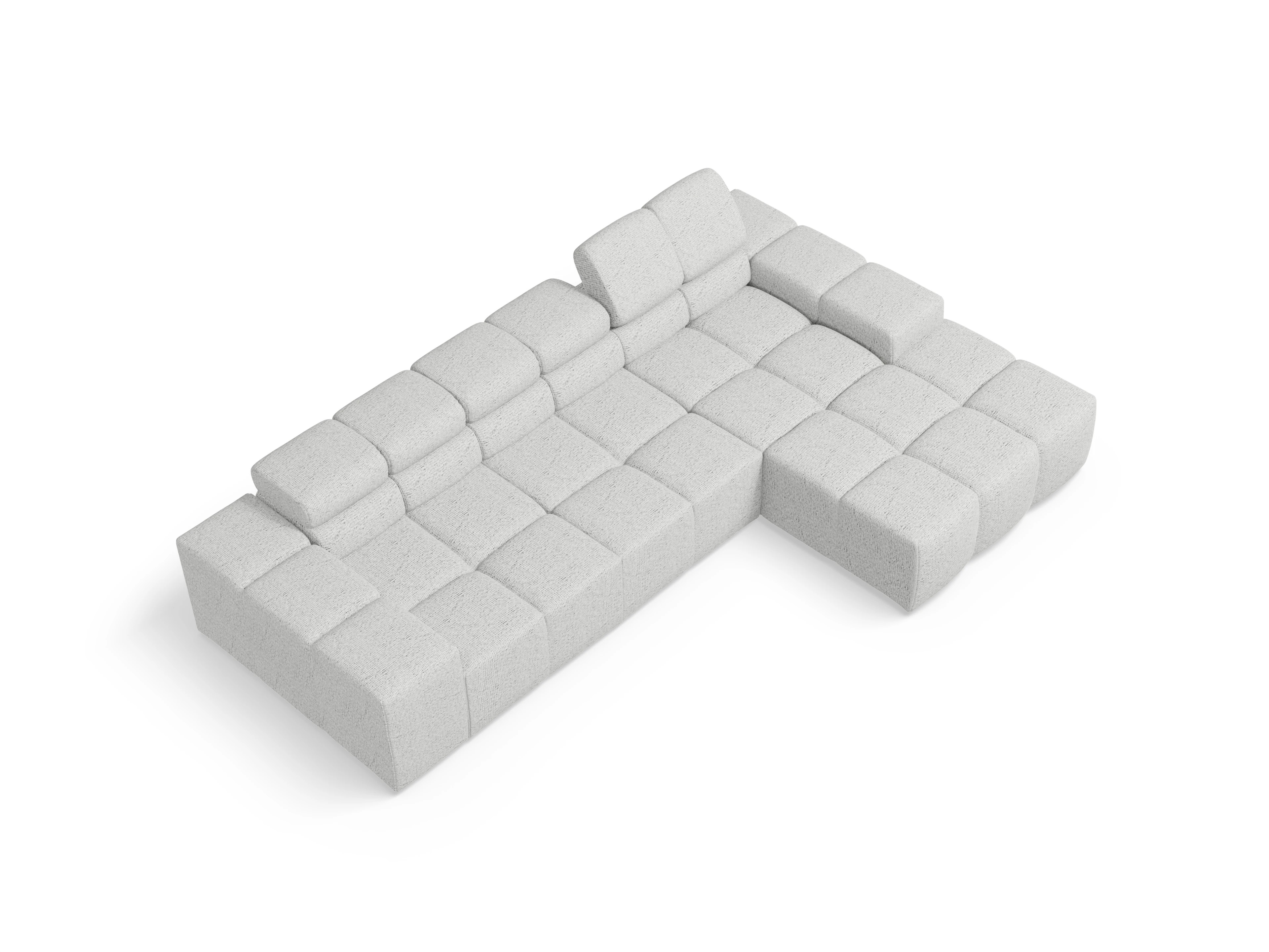 Camara Ecksofa Longchair Medium R Ansicht des Produktes Camara 2.0 Ecksofa rechts Abschluss offen in Stoff Grau