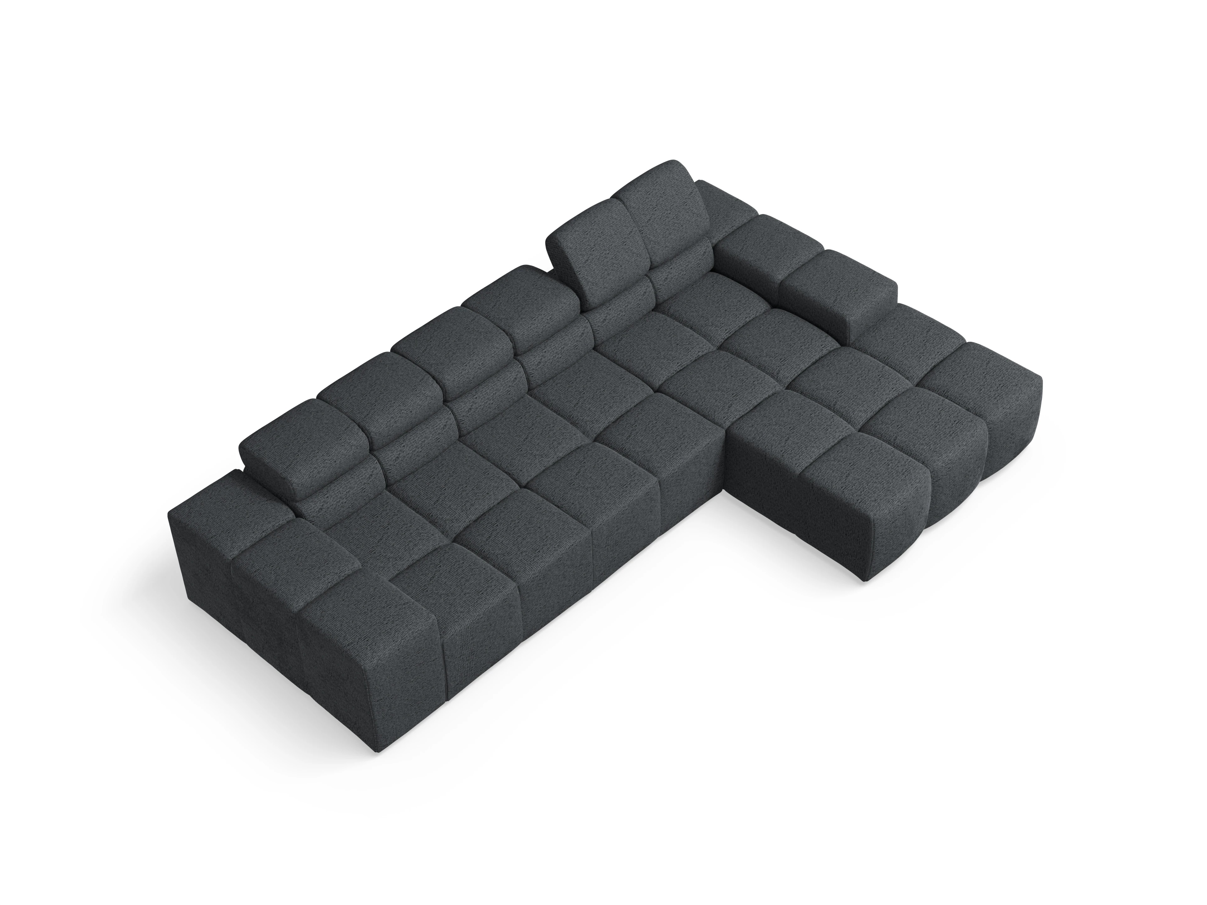Camara Ecksofa Longchair Medium R Ansicht des Produktes Camara 2.0 Ecksofa rechts Abschluss offen in Stoff Grau