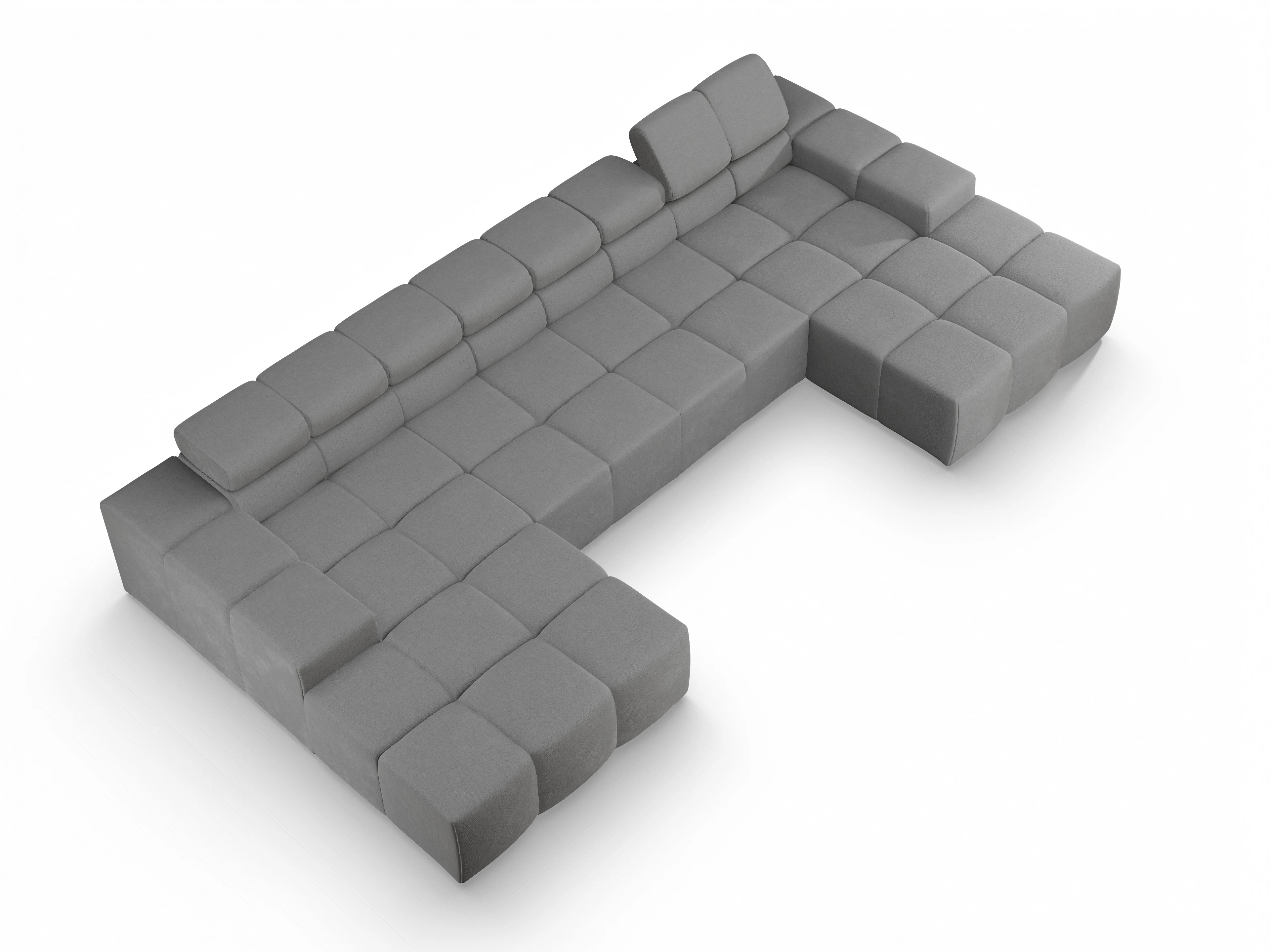 Ansicht des Produktes Camara 2.0 Wohnlandschaft offen beidseitig in Stoff Grau