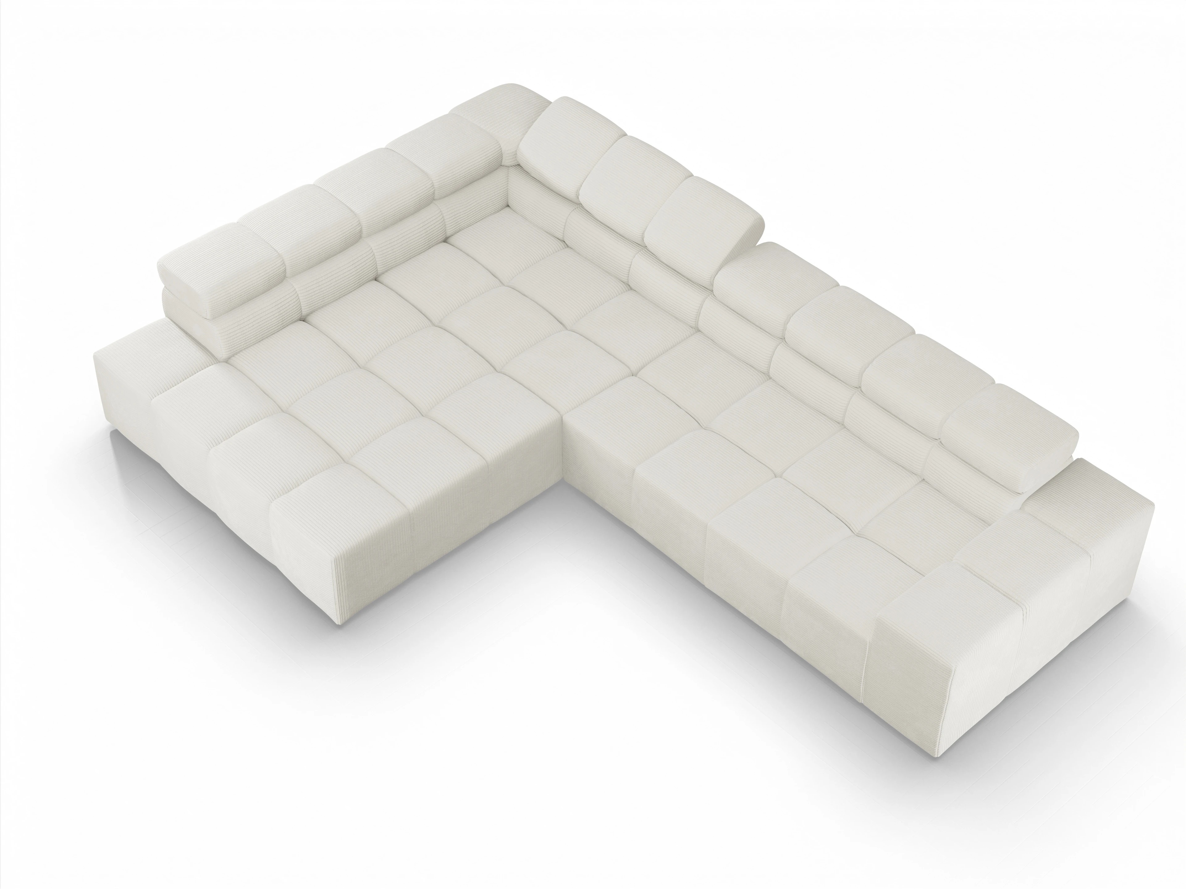 Ansicht des Produktes Camara 2.0 Ecksofa links Abschluss offen in Stoff Weiss