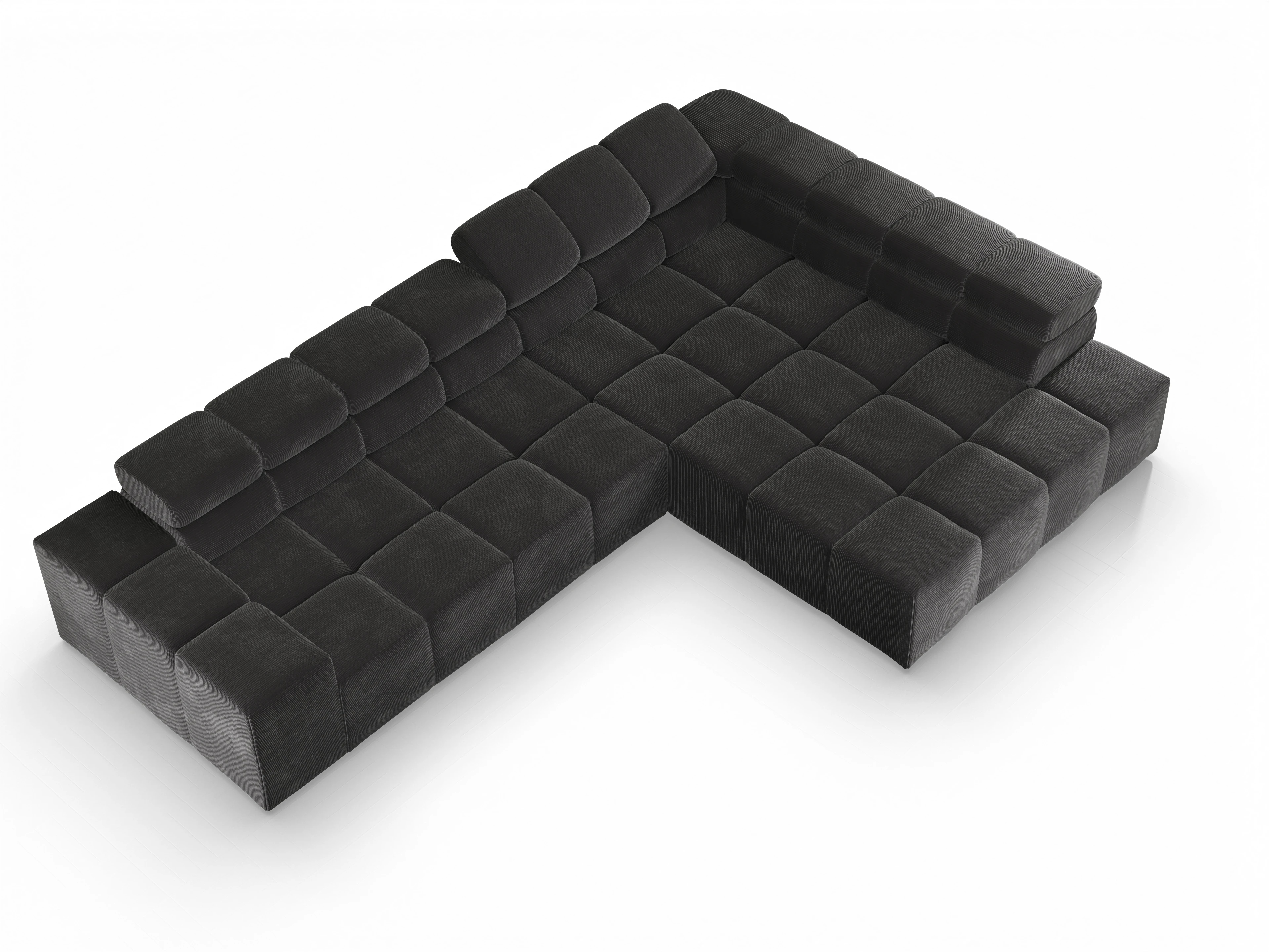 Ansicht des Produktes Camara 2.0 Ecksofa rechts Abschluss offen in Stoff Grau