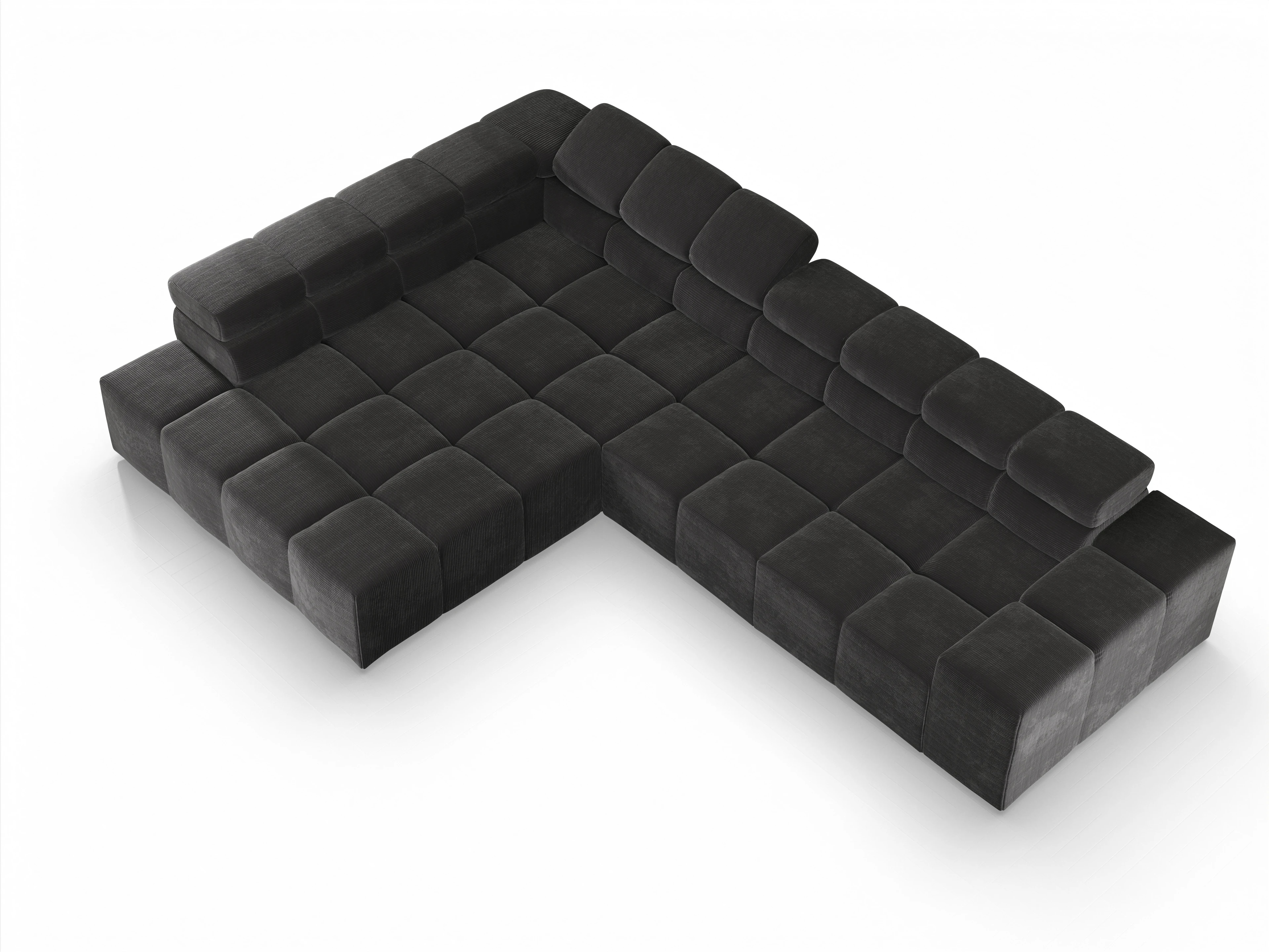 Ansicht des Produktes Camara 2.0 Ecksofa links Abschluss offen in Stoff Grau