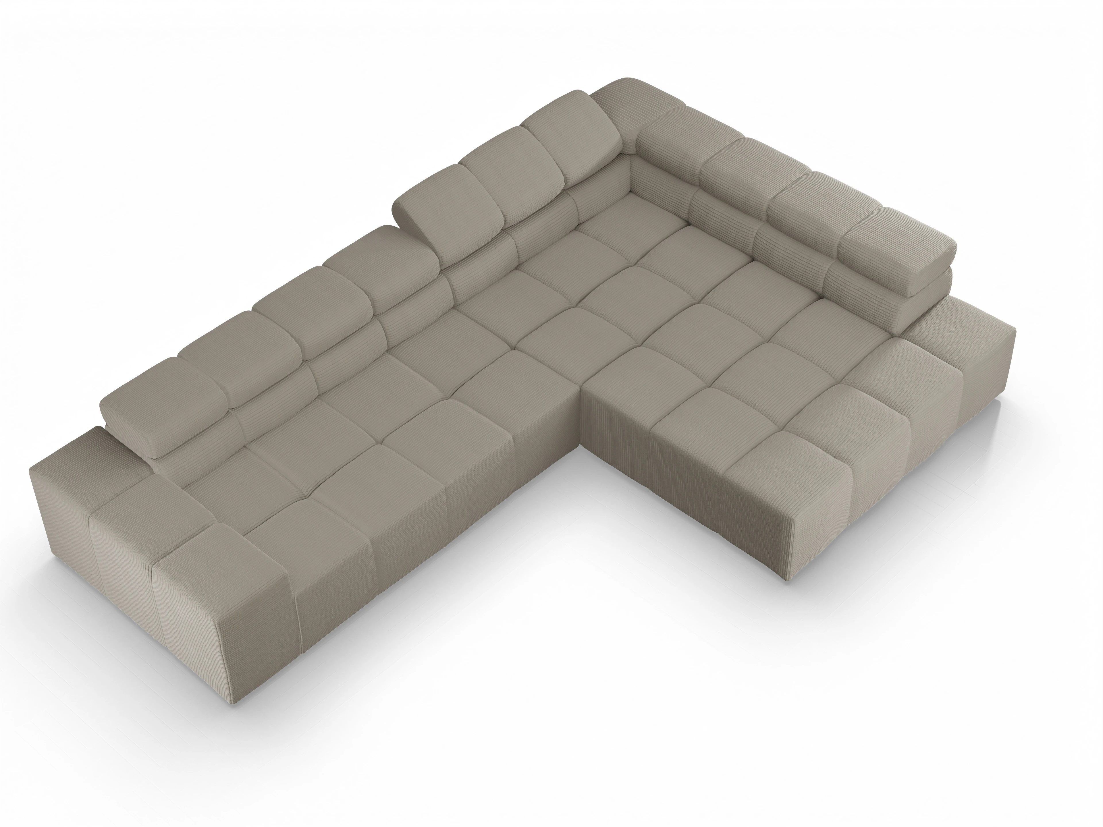 Ansicht des Produktes Camara 2.0 Ecksofa rechts Abschluss offen in Stoff Braun