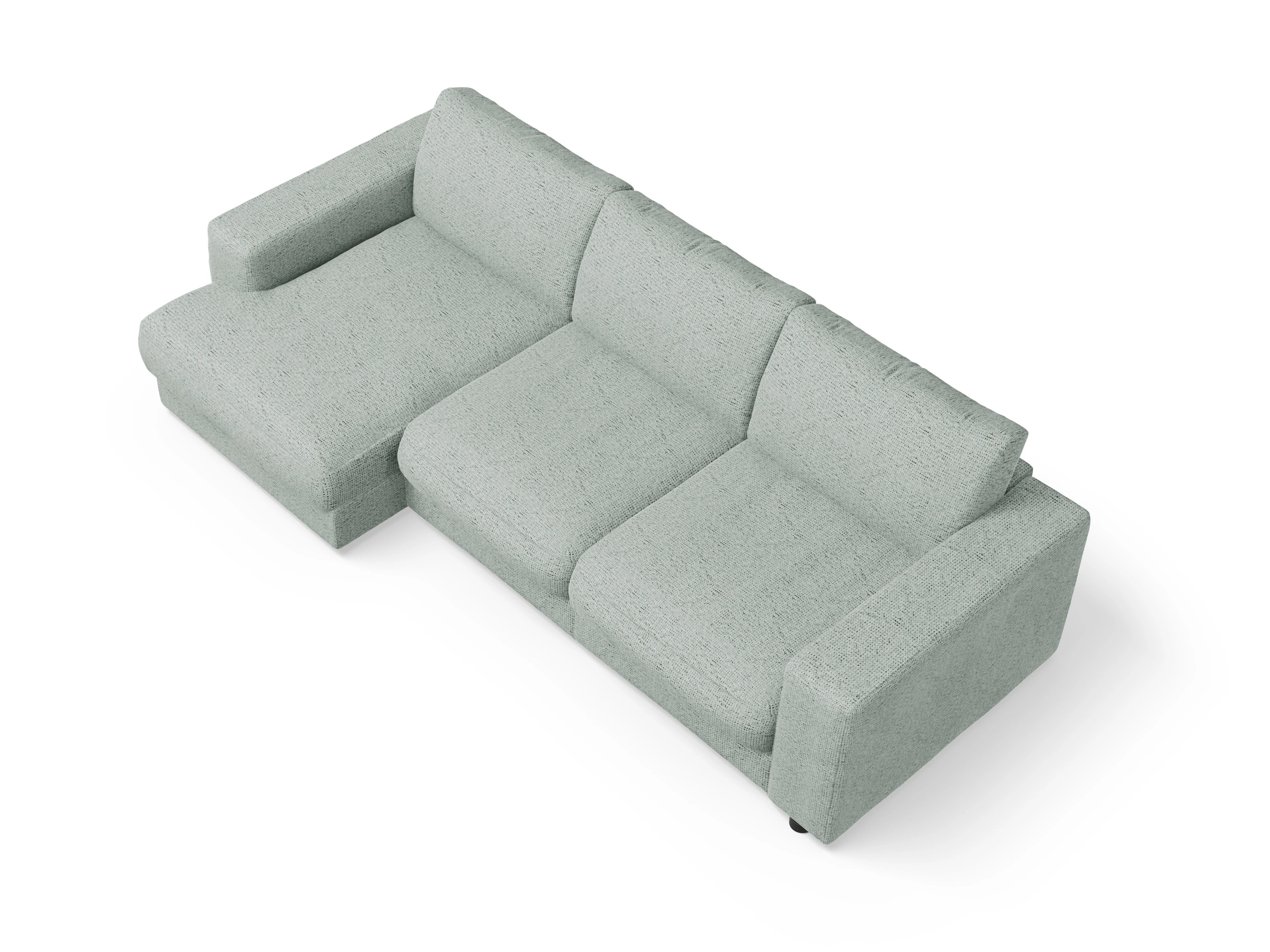 Mammut Ecksofa LOklein 2Small L Ansicht des Produktes Mammut Plus 2.0 Ecksofa links Abschluss offen in Stoff Grau
