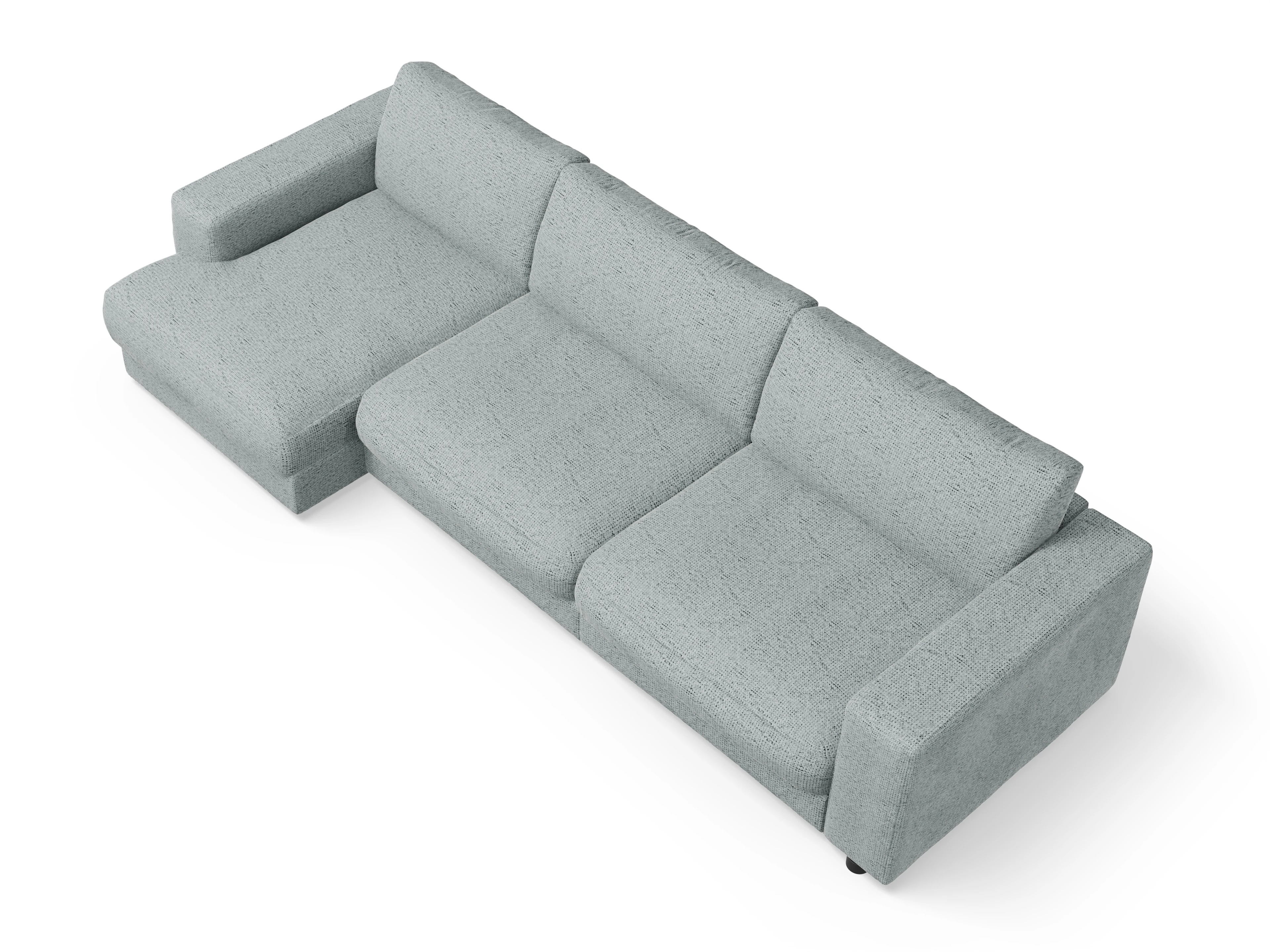 Ansicht des Produktes Mammut Plus 2.0 Ecksofa links Abschluss offen in Stoff Grau