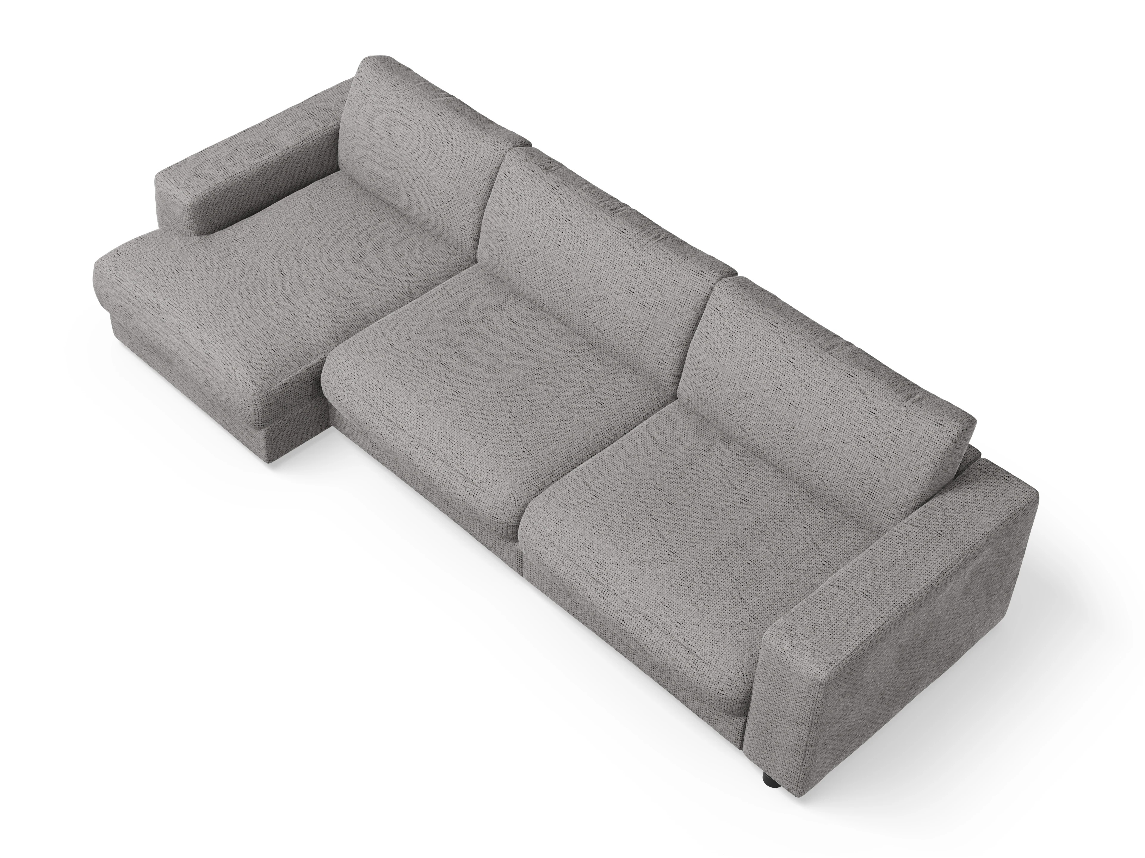 Mammut Ecksofa LOklein 2XL L Ansicht des Produktes Mammut Plus 2.0 Ecksofa links Abschluss offen in Stoff Grau