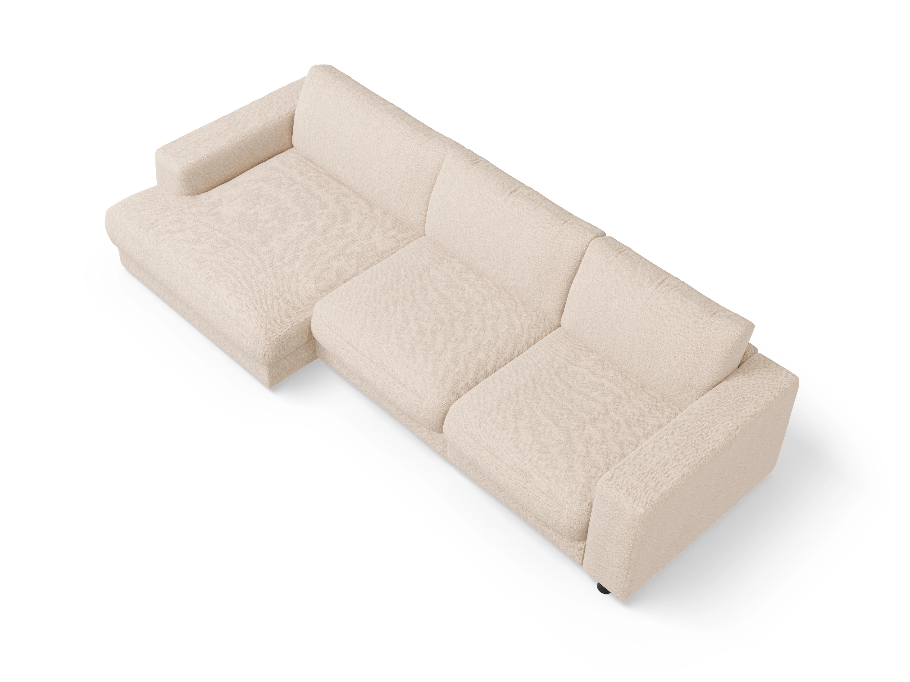 Ansicht des Produktes Mammut Plus 2.0 Ecksofa links Abschluss offen in Stoff Beige