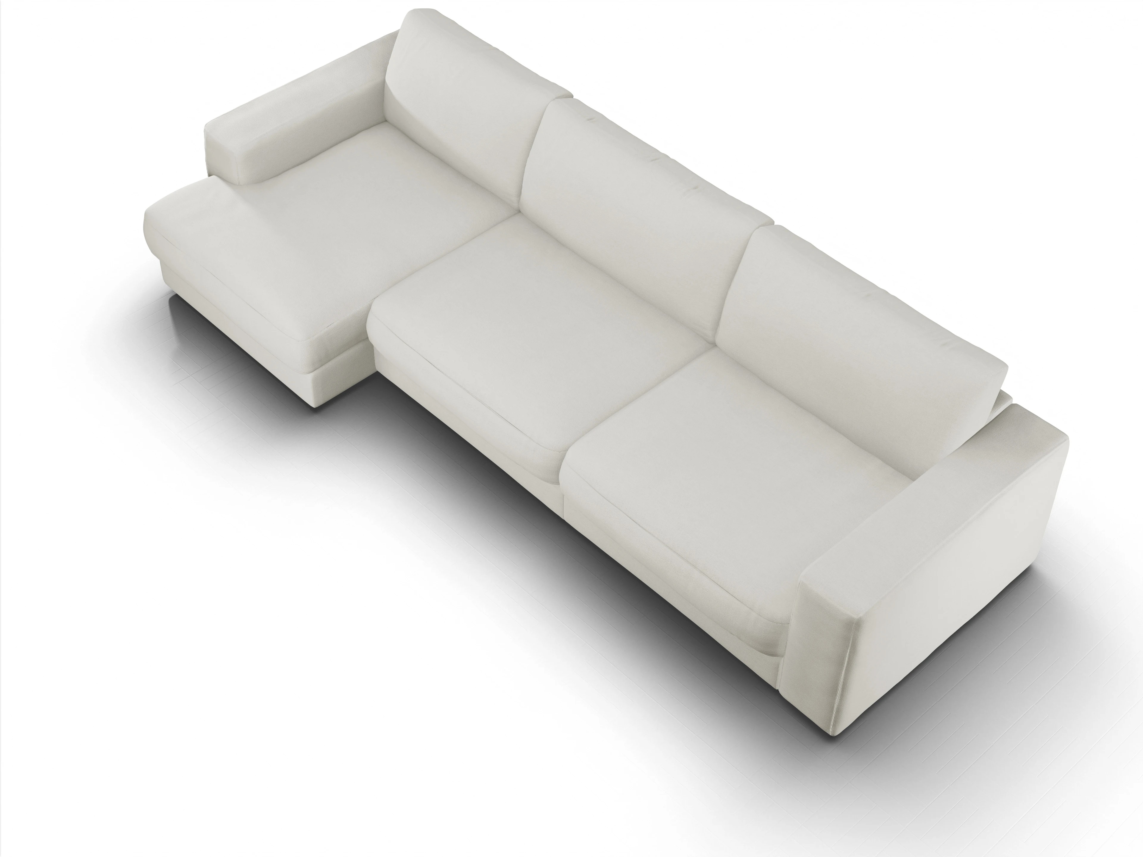 Ansicht des Produktes Mammut Plus 2.0 Ecksofa links Abschluss offen in Stoff Beige