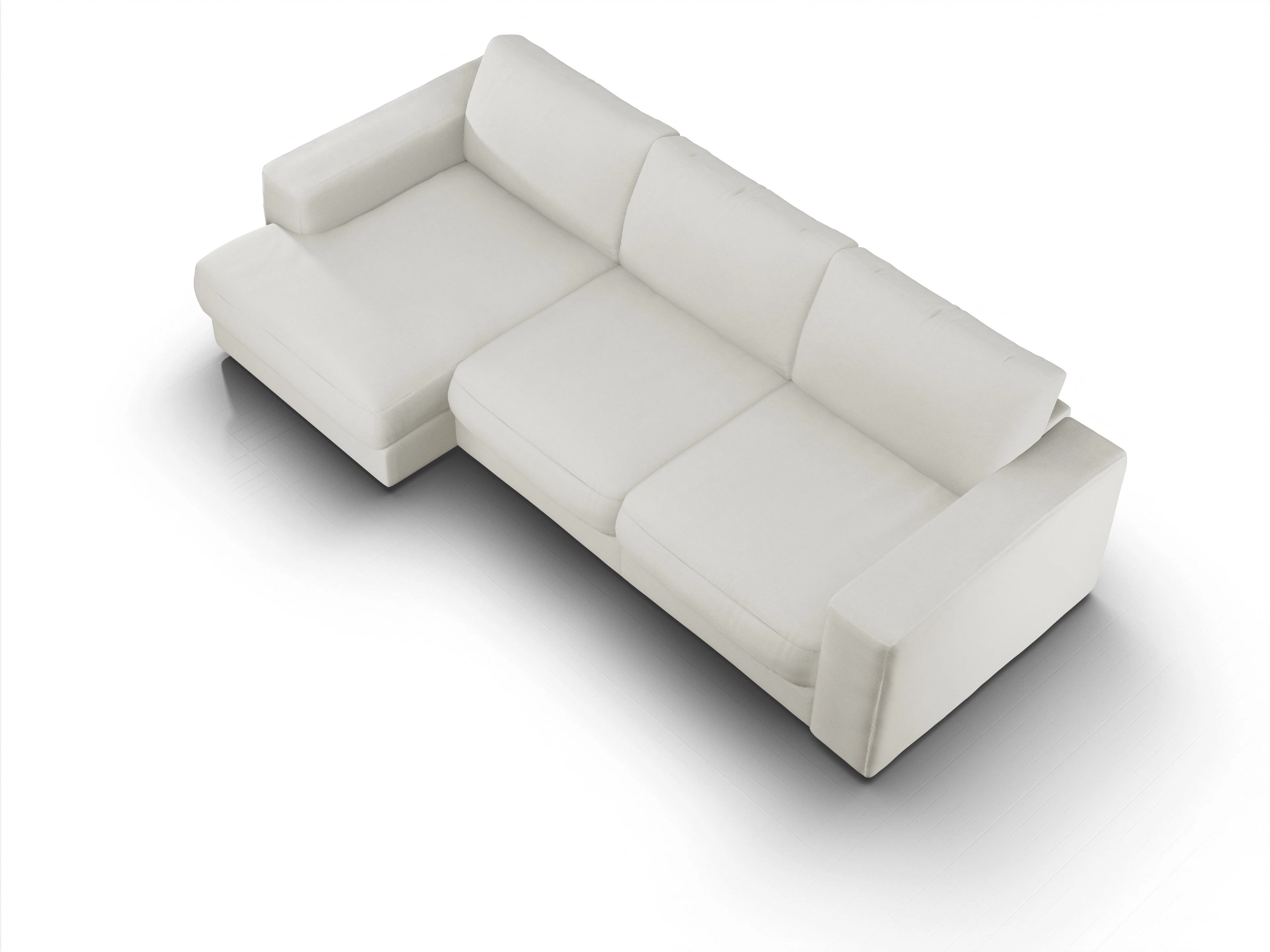 Ansicht des Produktes Mammut Plus 2.0 Ecksofa links Abschluss offen in Stoff Beige