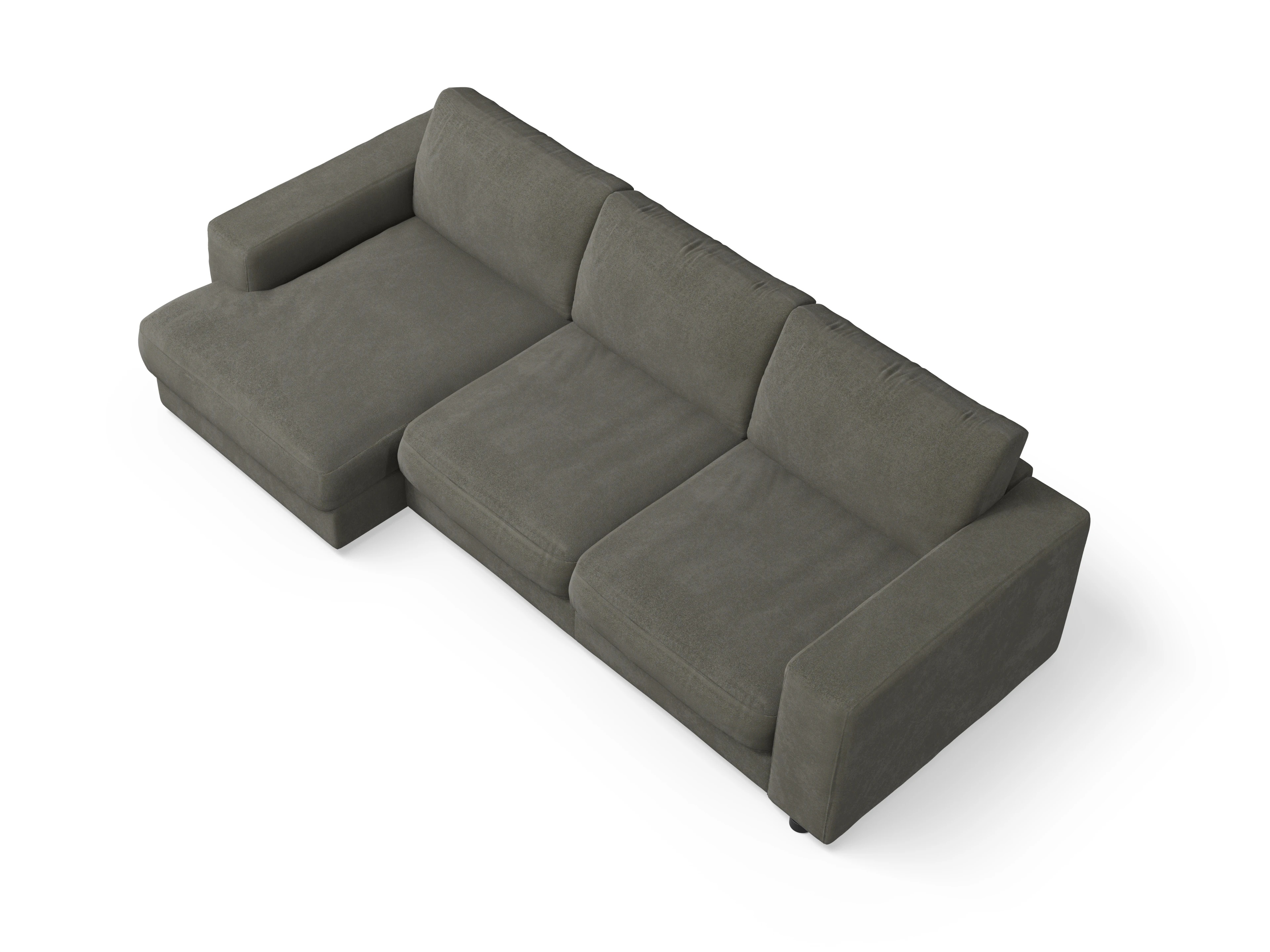 Mammut Ecksofa LOklein 2Small L Ansicht des Produktes Mammut Plus 2.0 Ecksofa links Abschluss offen in Stoff Grau