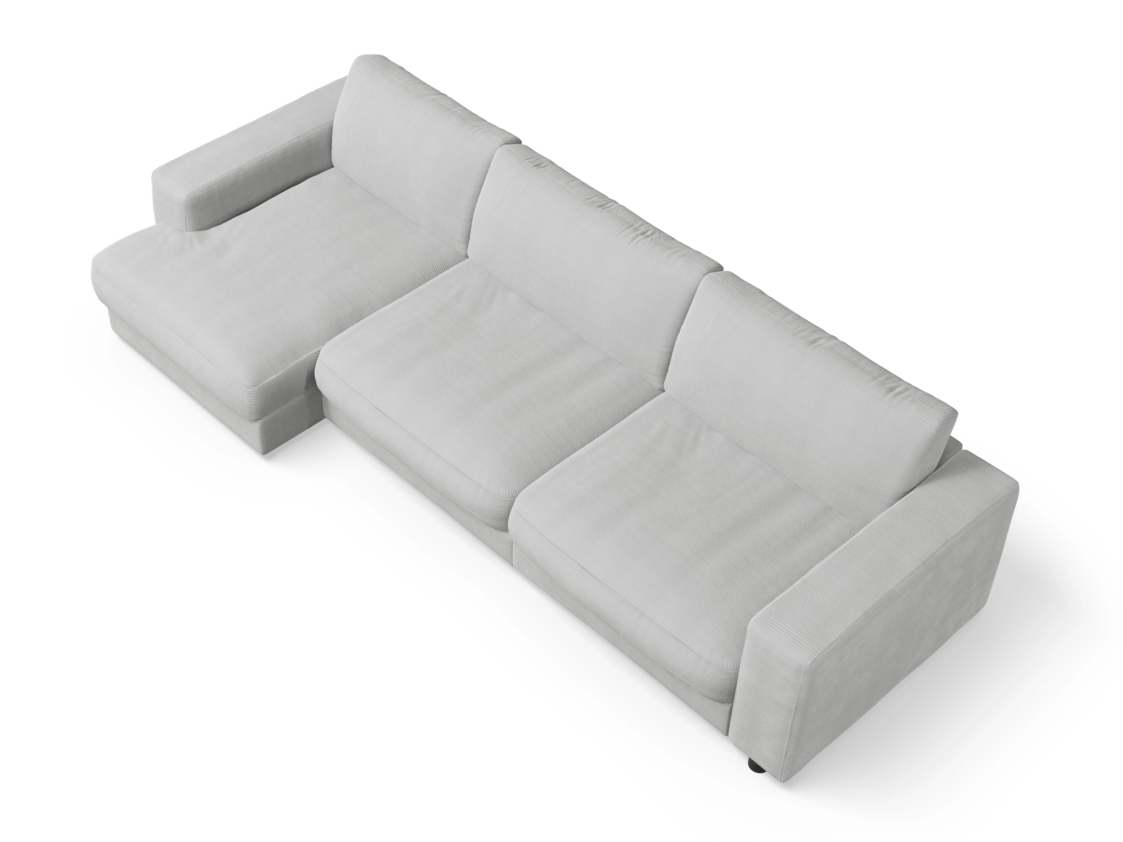 Ansicht des Produktes Mammut Plus 2.0 Ecksofa links Abschluss offen in Stoff Grau
